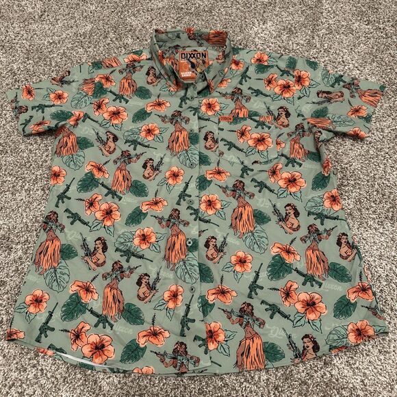 Dixxon Flannel Aloha Arms Short Sleeve Party Button Down Shirt Men's Size 2XL - Picture 1 of 8